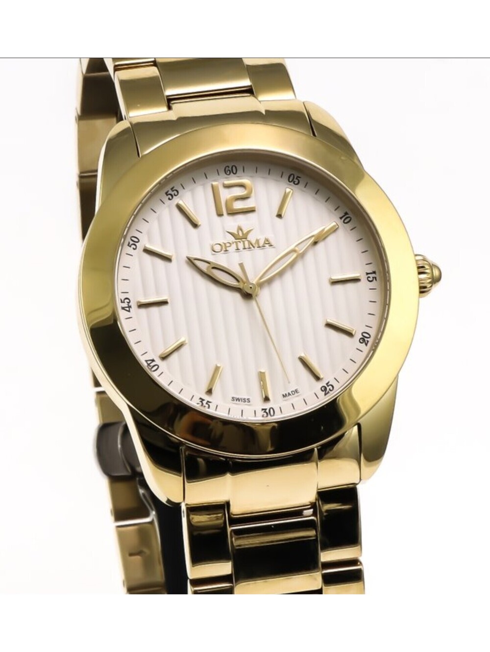 Optima Swiss Watch 39mm PVD Gold Stainless Steel Quartz